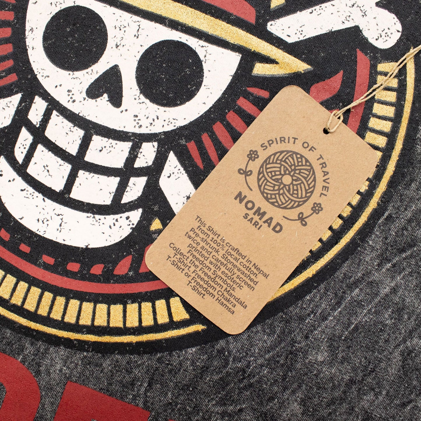 Nomad Sari Camiseta de algodón lavado a piedra - Rebel - gris carbón - XL