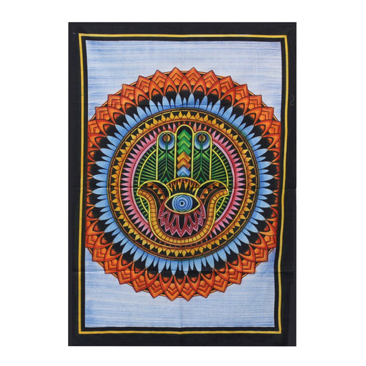Tapiz de Algodón Pintado a Mano Hamsa