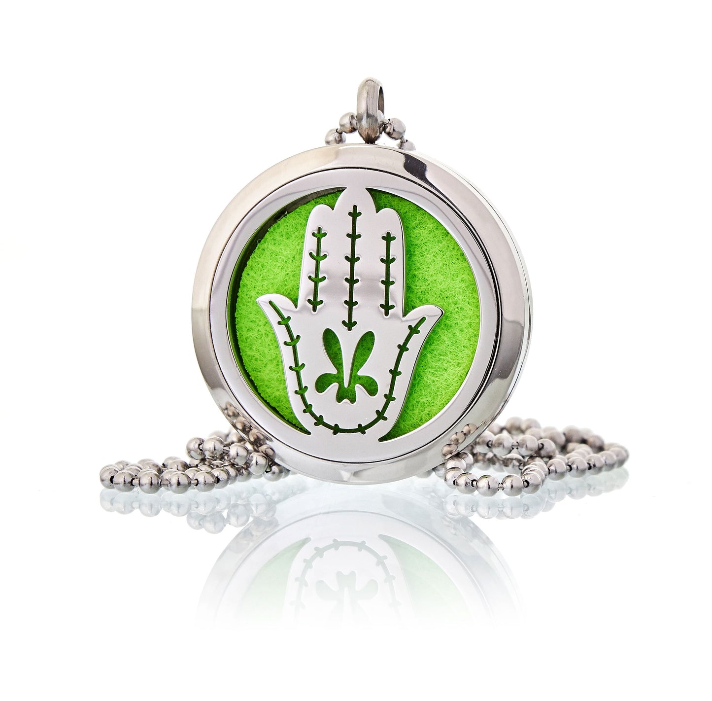 Collar Mano de Fatima 30mm Difusor de Aromaterapia + Aceites Esenciales