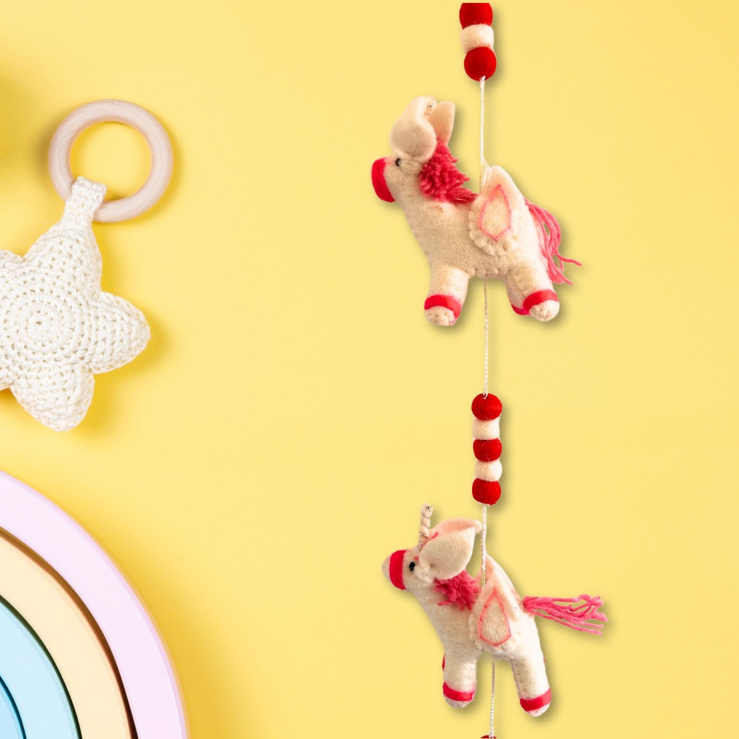 Colgante de Pared de Fieltro - Unicornios