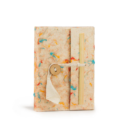 Mini Notizbuch aus Lokta-Baumwolle, gemischte Farben, Groß (12x8cm), 40 Blatt