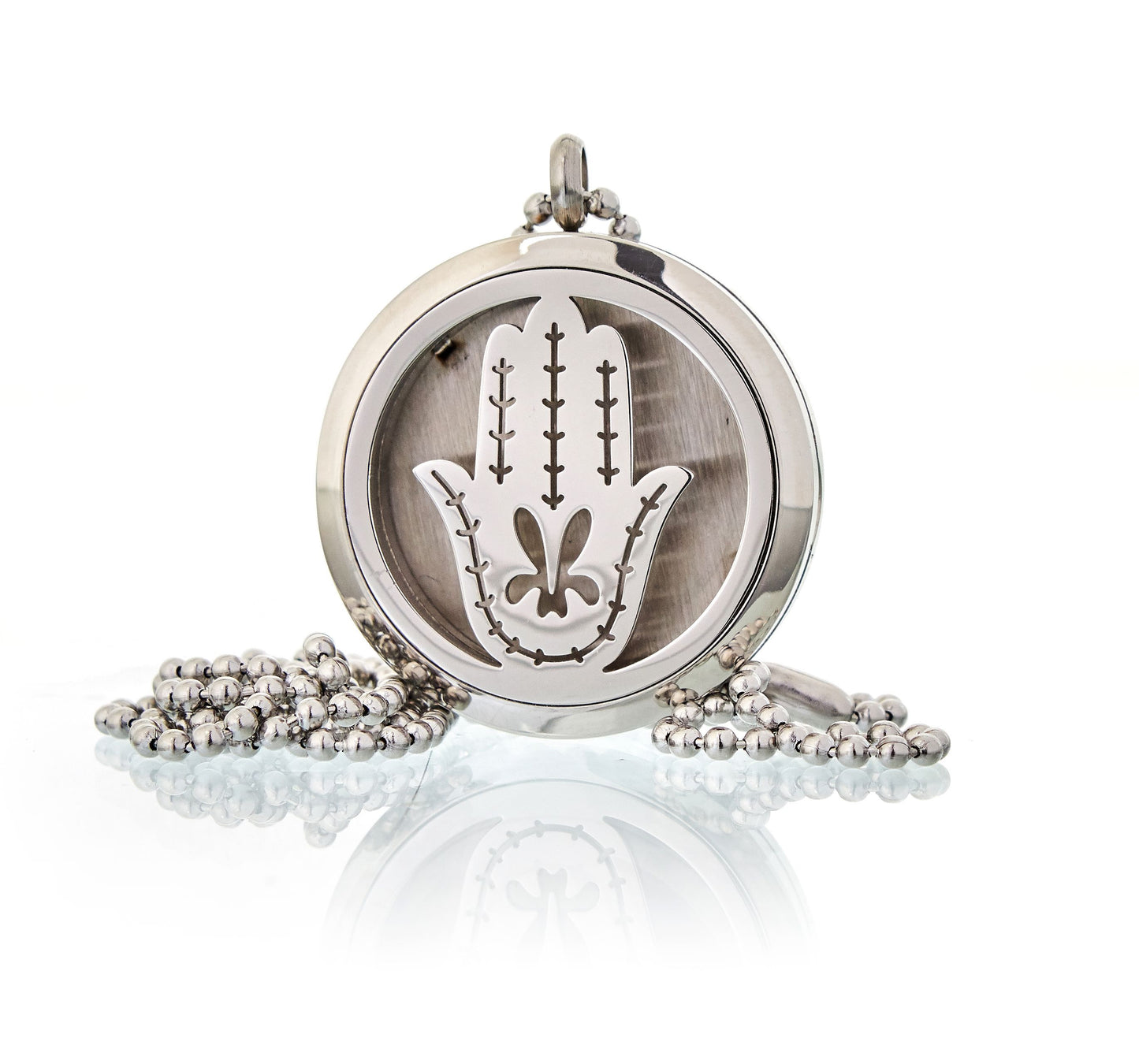 Collar Mano de Fatima 30mm Difusor de Aromaterapia + Aceites Esenciales