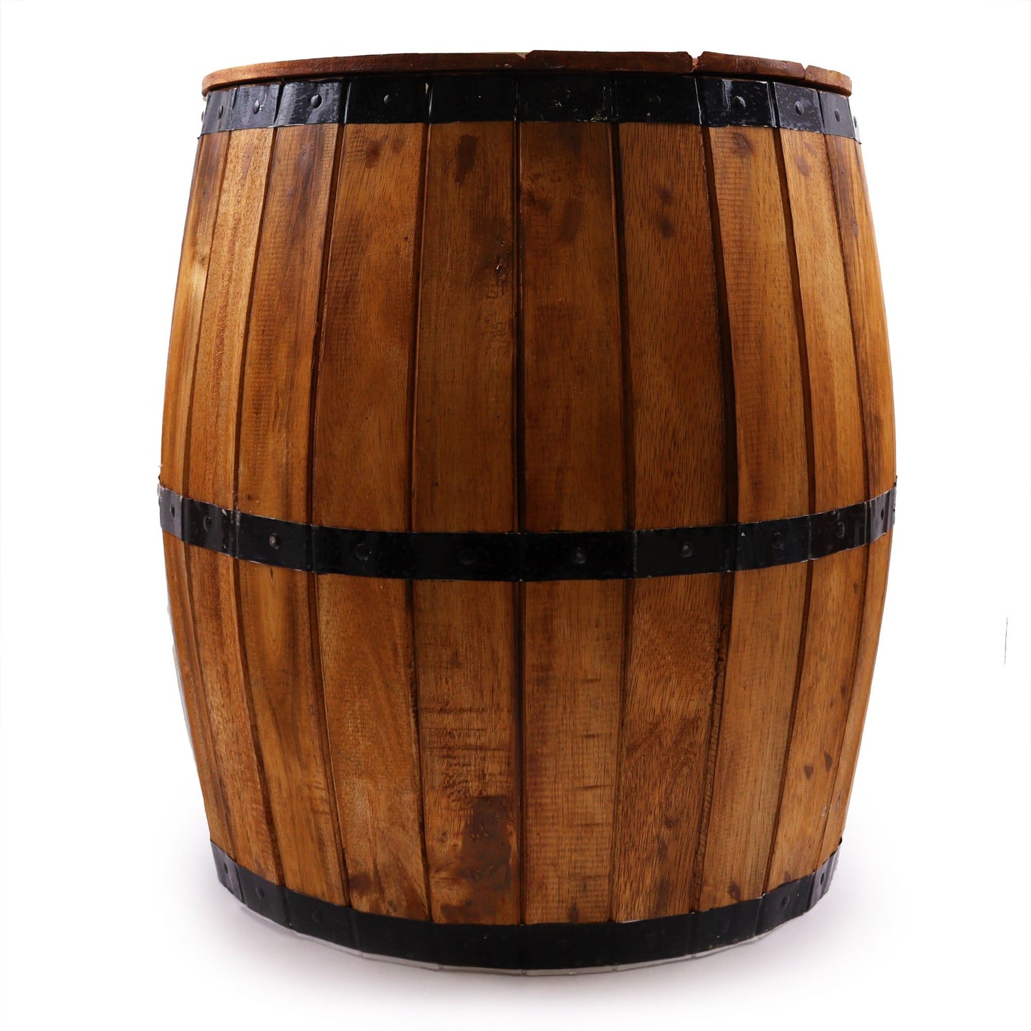Taburete de barril de cerveza y soporte para parasol – Madera natural 38 x 32 cm