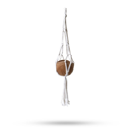 Macrame Porta Macetas Clásico- Natural Lrg pot