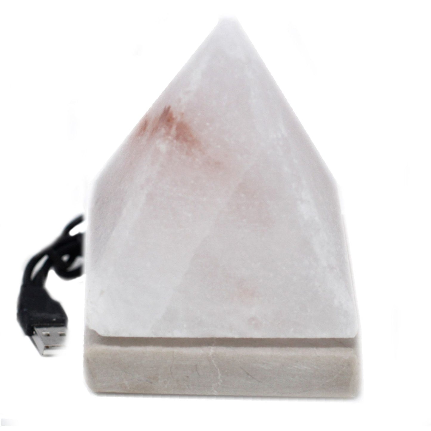 Lámpara de Sal del Himalaya Piramide Blanca Multicolor 9cm USB