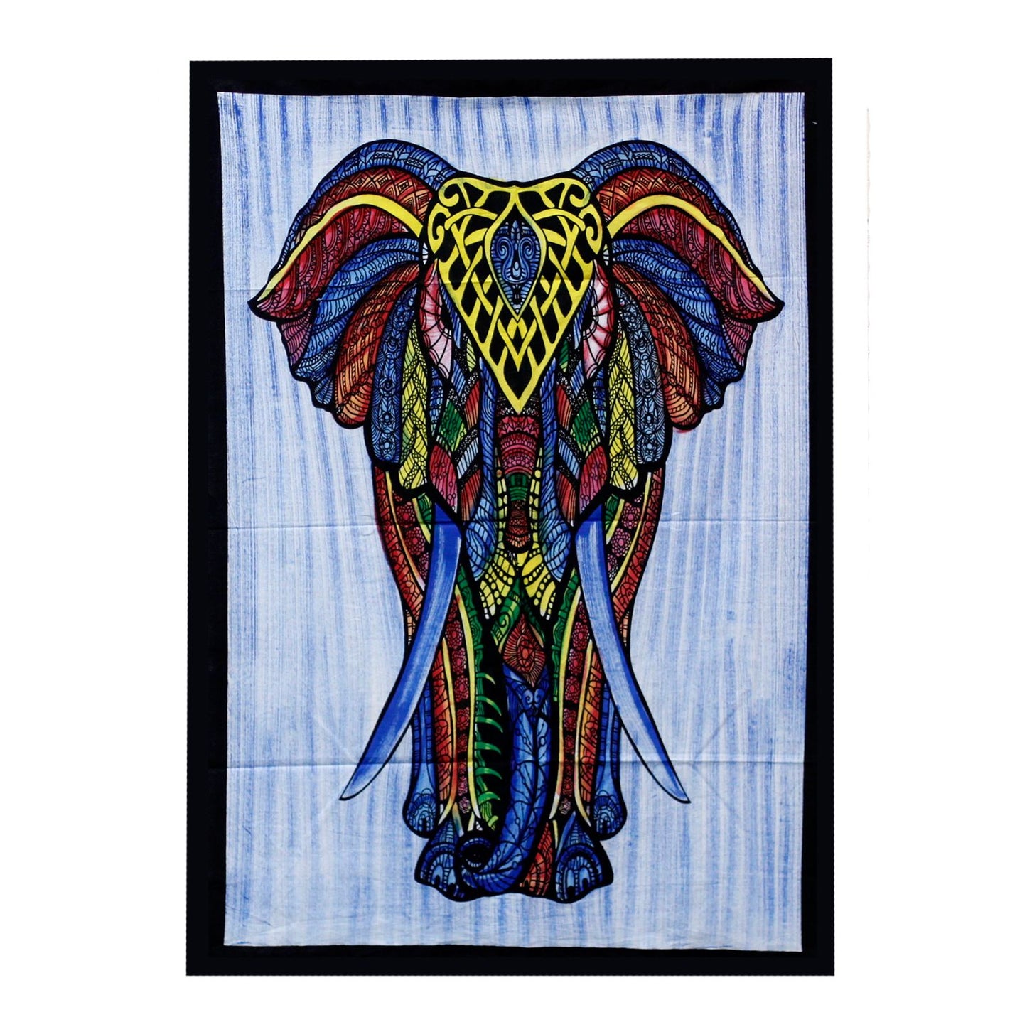 Tapiz de Algodón Pintado a Mano Elefante