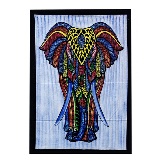 Tapiz de Algodón Pintado a Mano Elefante