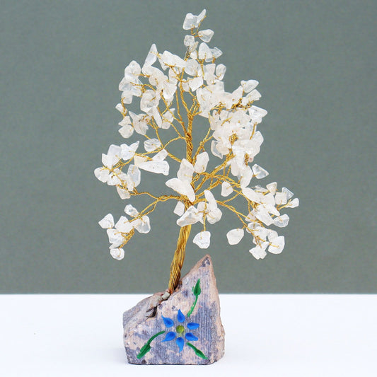Árbol de Cuarzo sobre Base de Piedra - 160 Gemas Naturales
