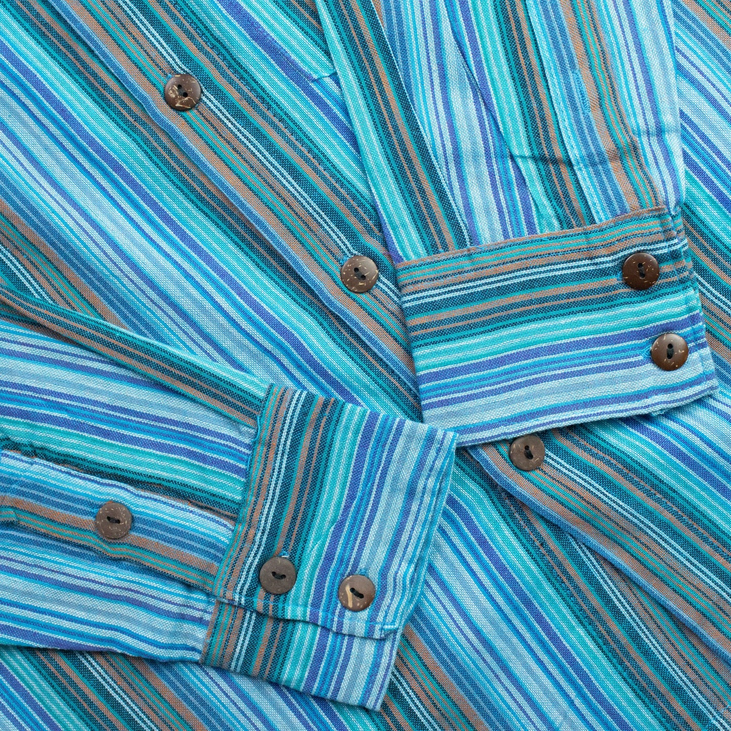 Nomad Sari Grandad Shirt - Turquesa - Mediano