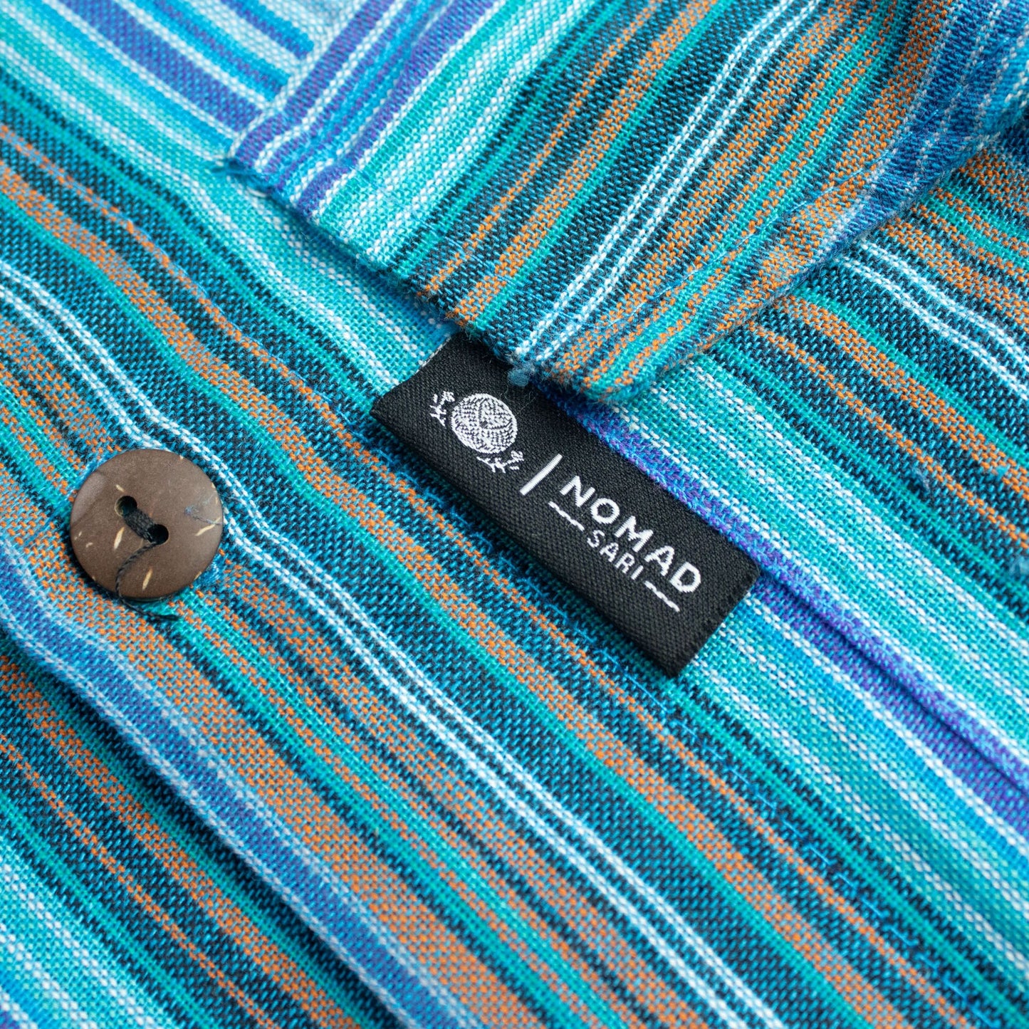 Nomad Sari Grandad Shirt - Turquesa - Mediano