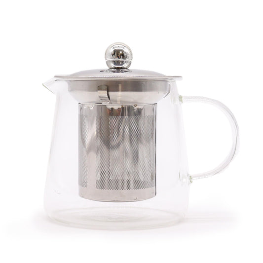Tetera con infusor de vidrio - Forma de petaca - 350ml